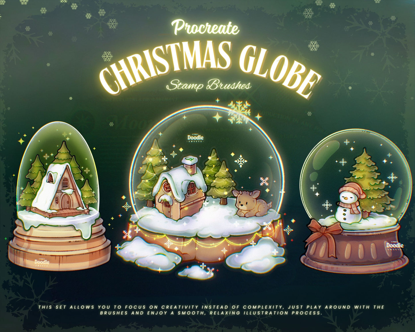 Christmas Globe Stamp Brushes for Procreate