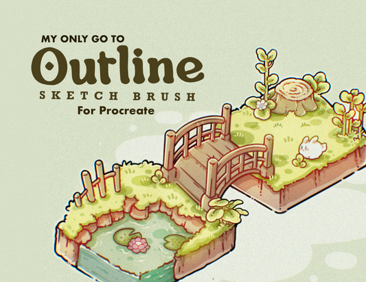 My Go-To Outline Brushes for Procreate - hand-drawn outline brush set included in the all-in-one bundle