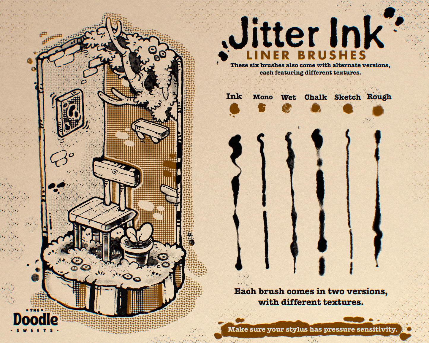 My Go-To Jitter Ink Liner Brushes for Procreate