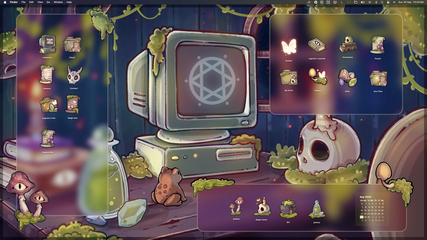 My Gothic Workspace Desktop Wallpaper & Icon Set