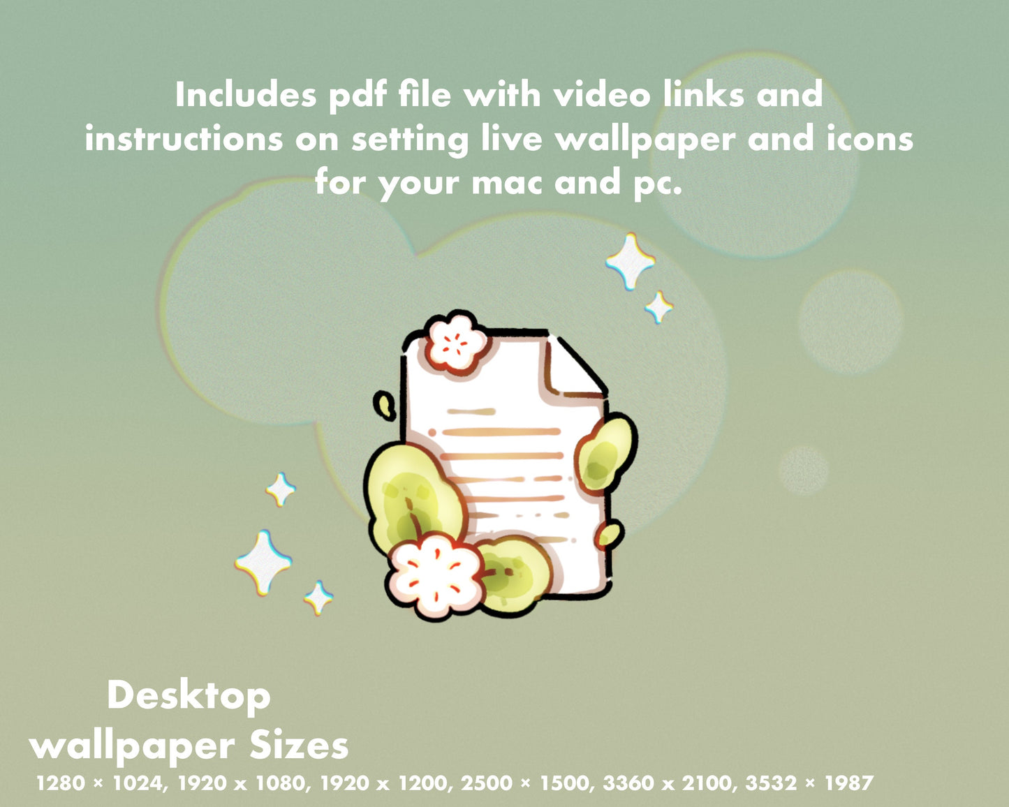 Isometric Garden Desktop Theme Background Wallpaper Organizer Set