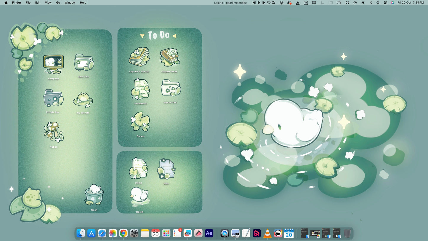 Cute Ducky Animated Desktop Theme Background Wallpaper Organizer Set