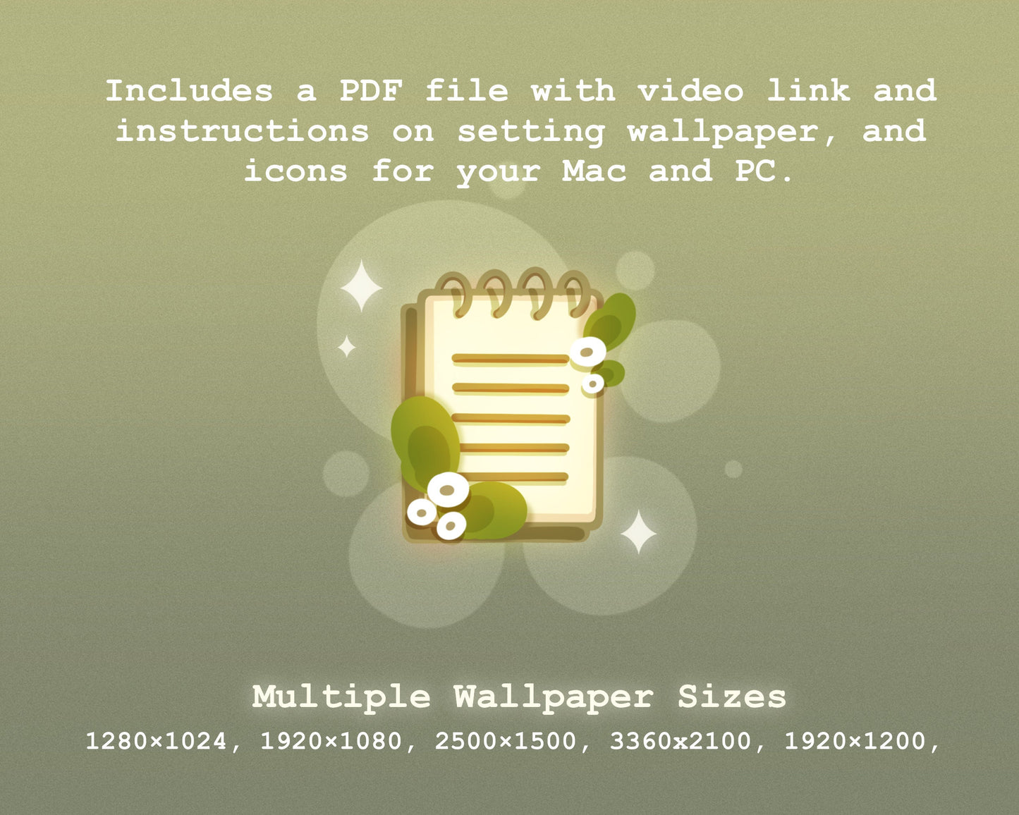 Magic Forest Desktop Theme Background Wallpaper Organizer Set