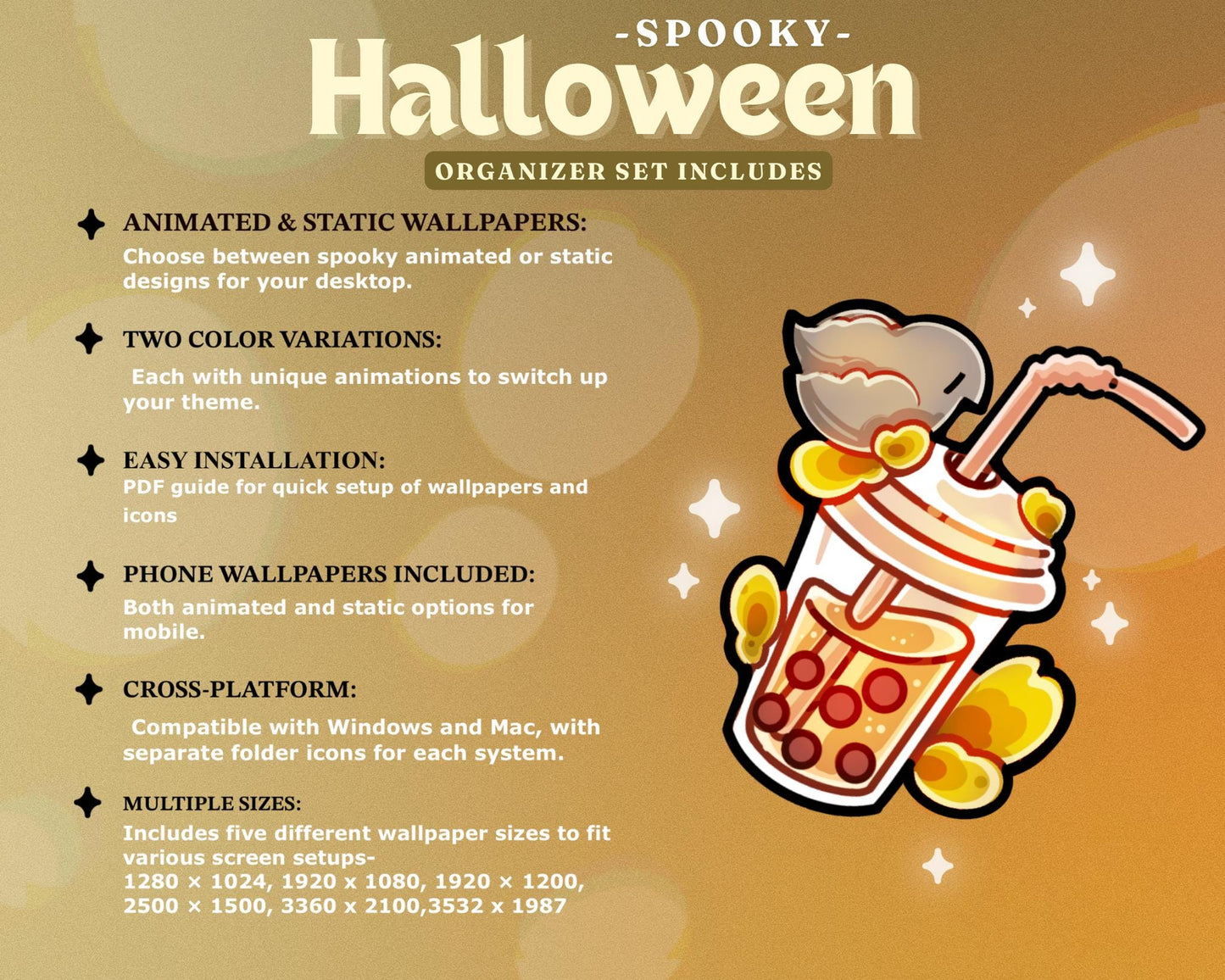 Spooky Halloween Desktop Wallpaper & Icon Set
