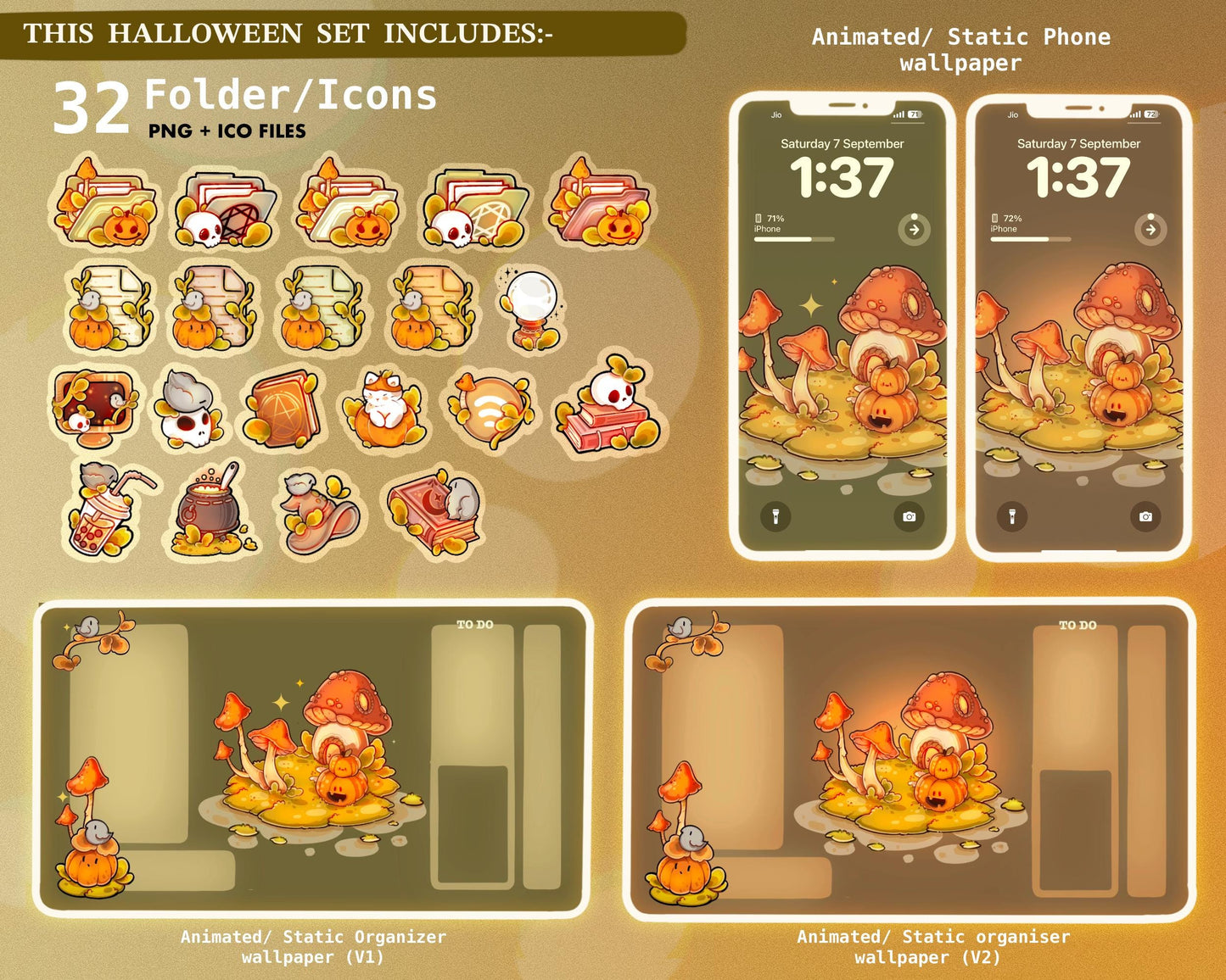 Spooky Halloween Desktop Wallpaper & Icon Set