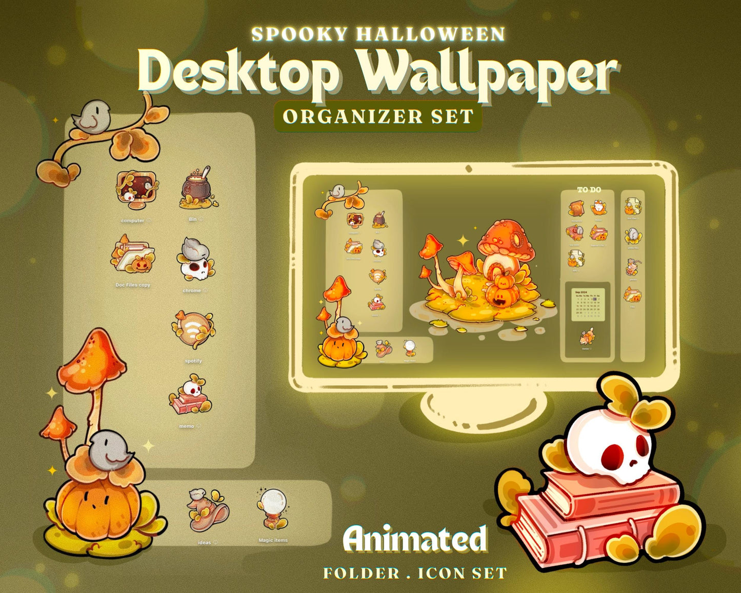 Spooky Halloween Desktop Wallpaper & Icon Set