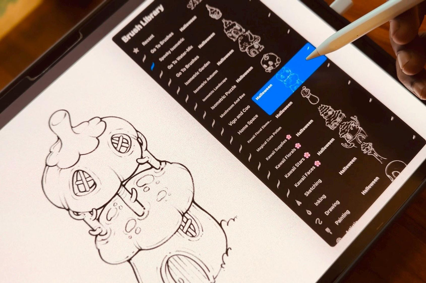 Spooky Isometric Halloween Procreate Stamp Brushes