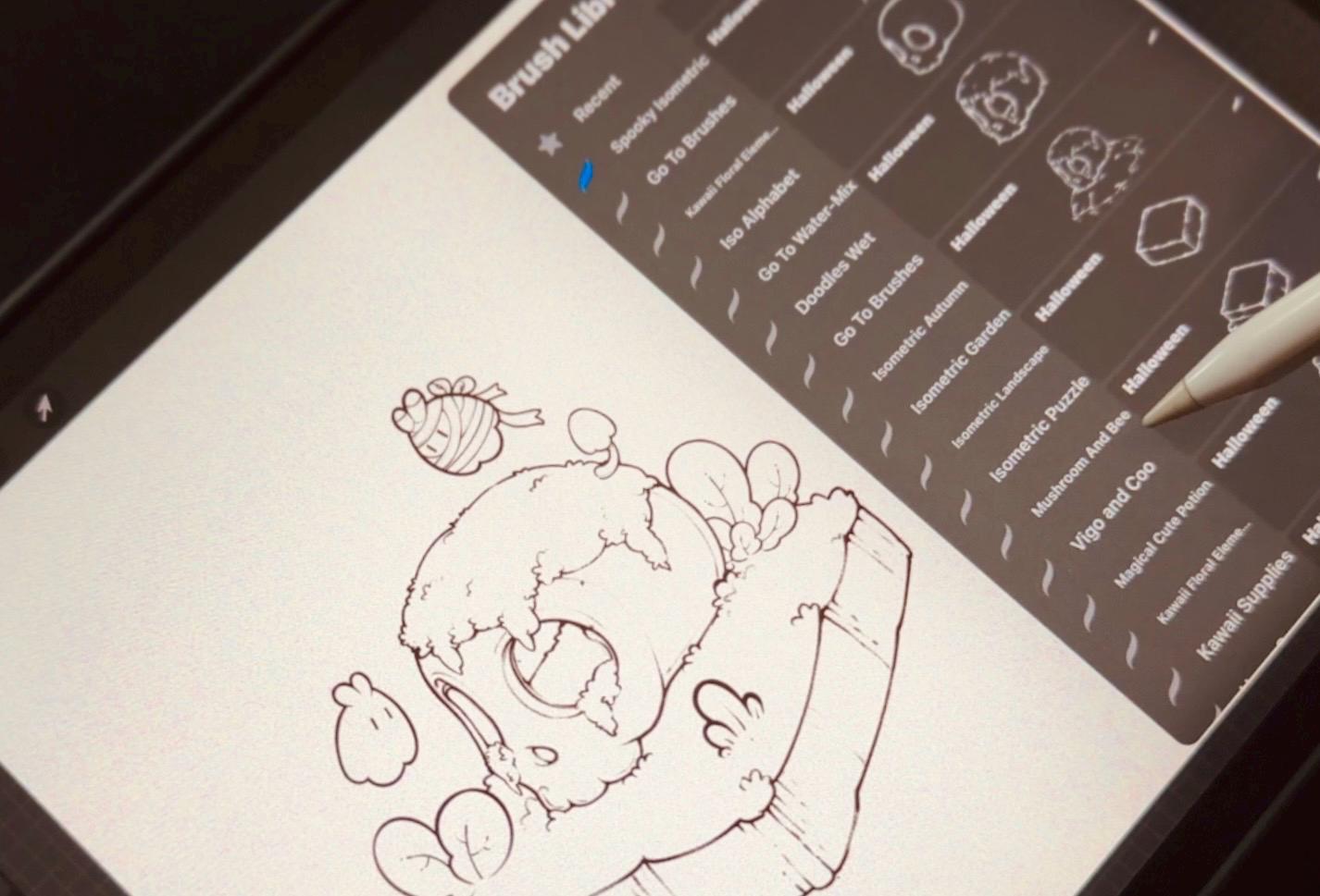 spooky-isometric-halloween-procreate-stamp-brushes