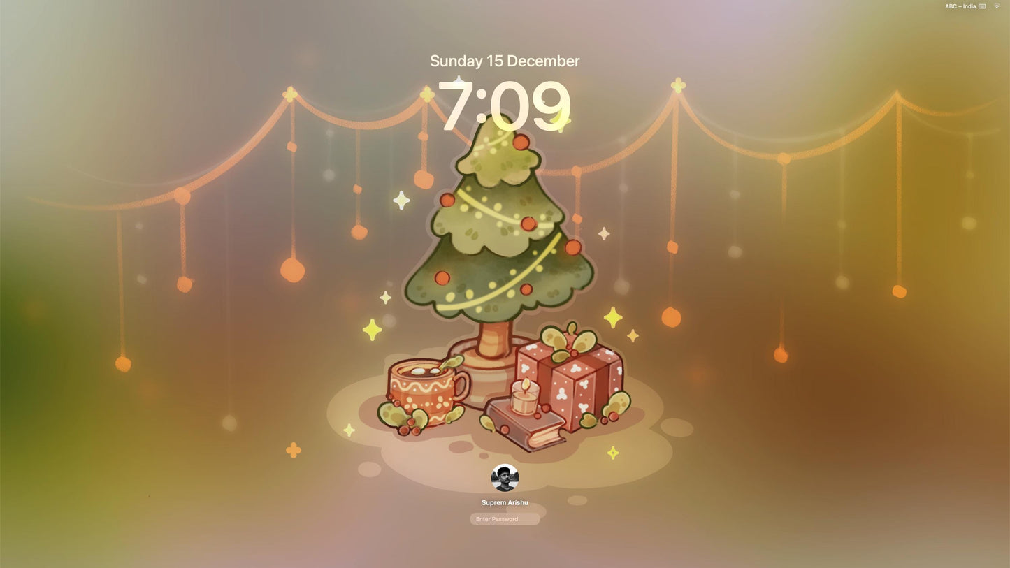 Merry Christmas Desktop Theme Background Wallpaper Organizer Set | Lofi Garden Folder Icons Wallpaper Organizer | Kawaii Desktop Organizer