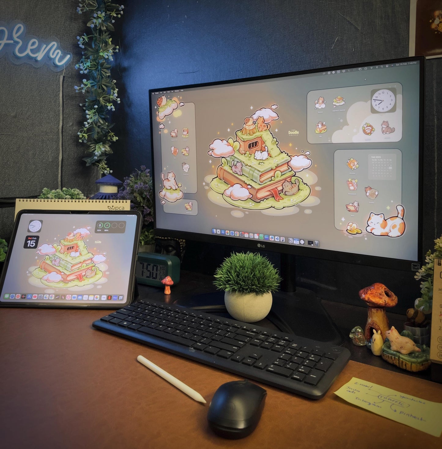 Dreamy Cats Desktop Wallpaper Organizer Set