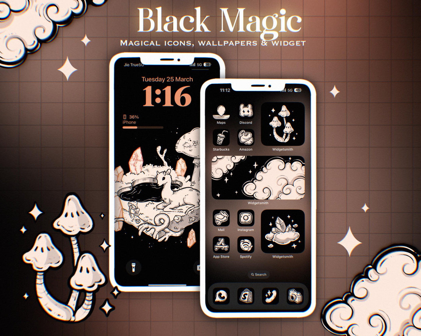 BLACK MAGIC Desktop Wallpaper Icon Set