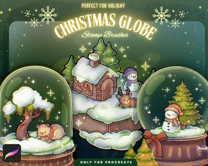 Christmas Globe Stamp Brushes for Procreate