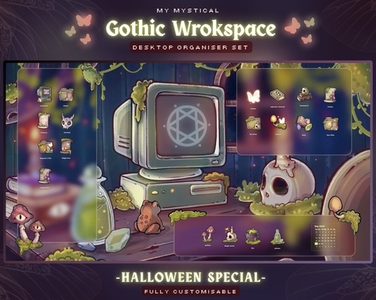 My Gothic Workspace Desktop Wallpaper & Icon Set