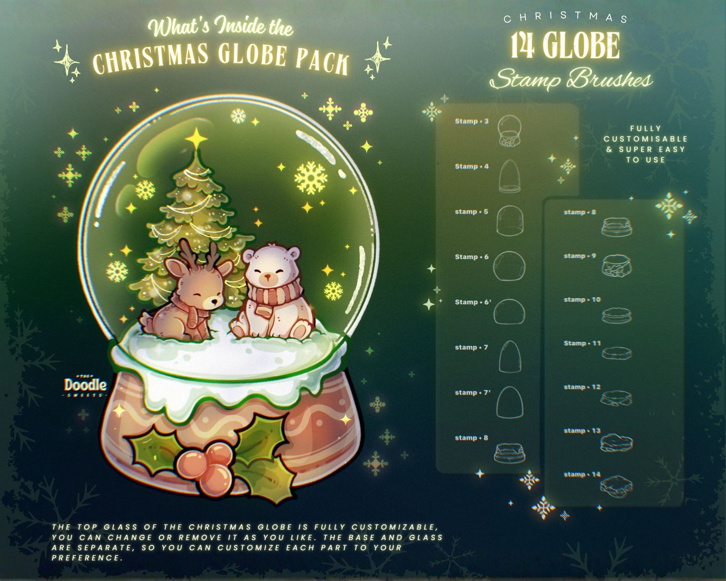 Christmas Globe Stamp Brushes for Procreate