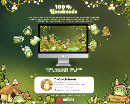 Froggy Garden Desktop Wallpaper Organizer set