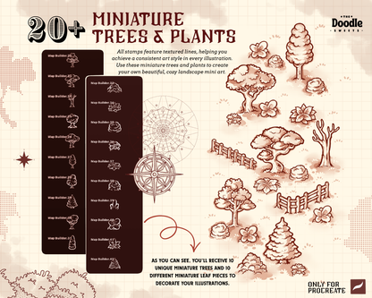 Miniature Landscape Town Builder Procreate Stamp Brushes