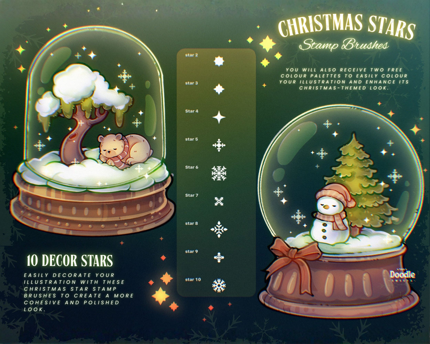 Christmas Globe Stamp Brushes for Procreate