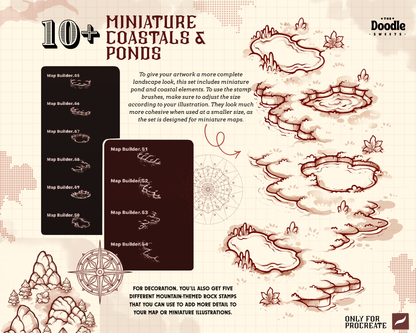 Miniature Landscape Town Builder Procreate Stamp Brushes