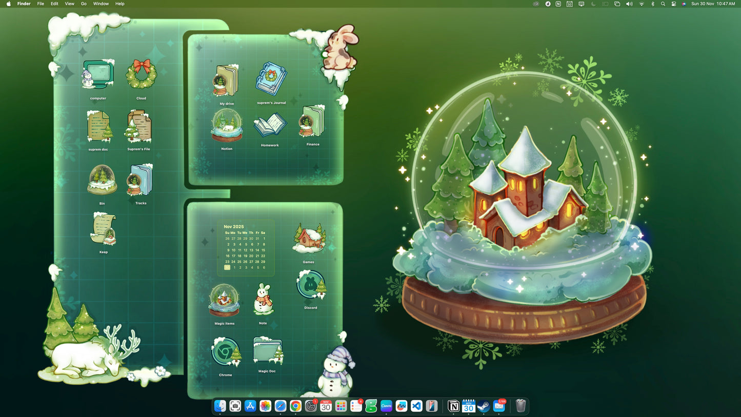 Christmas Globe Desktop Organiser Set