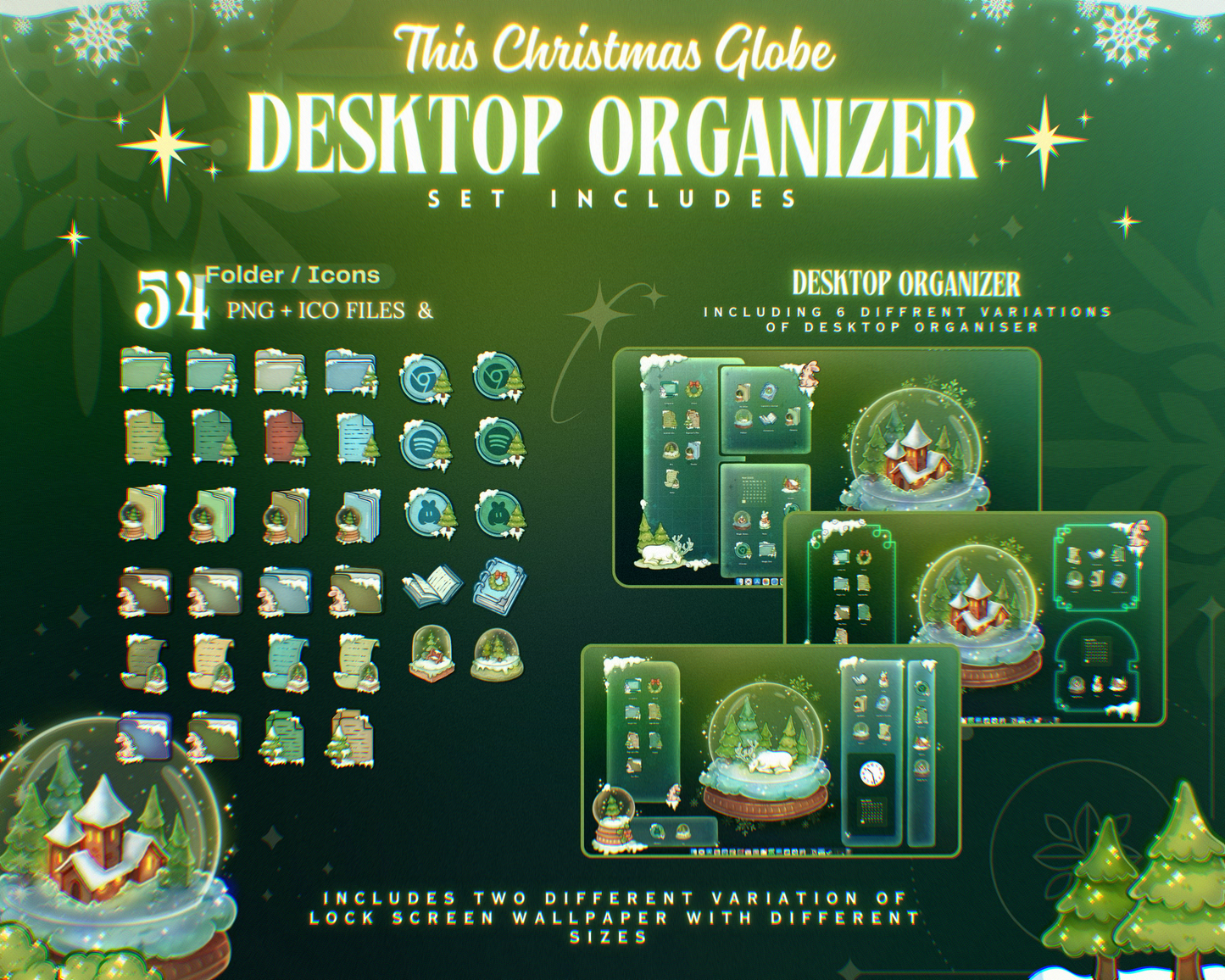 Christmas Globe Desktop Organiser Set