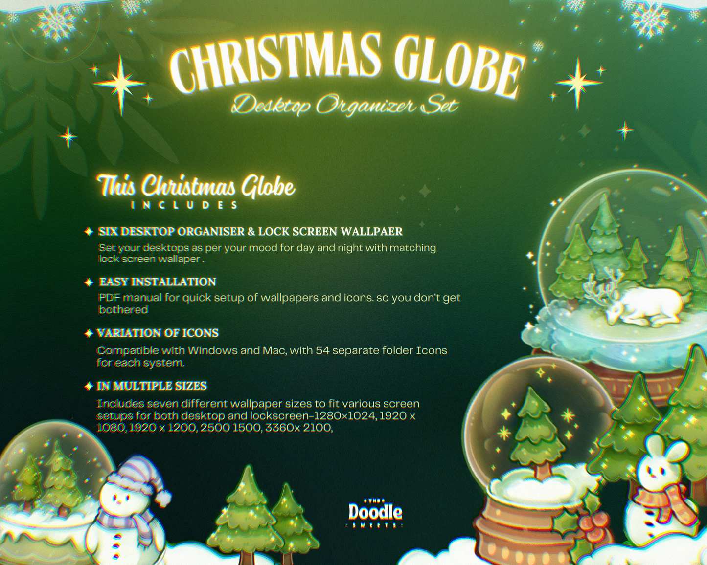 Christmas Globe Desktop Organiser Set