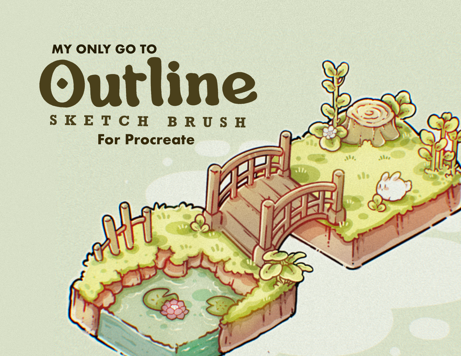 My Go-To Outline Brushes for Procreate - hand-drawn outline brush set included in the all-in-one bundle