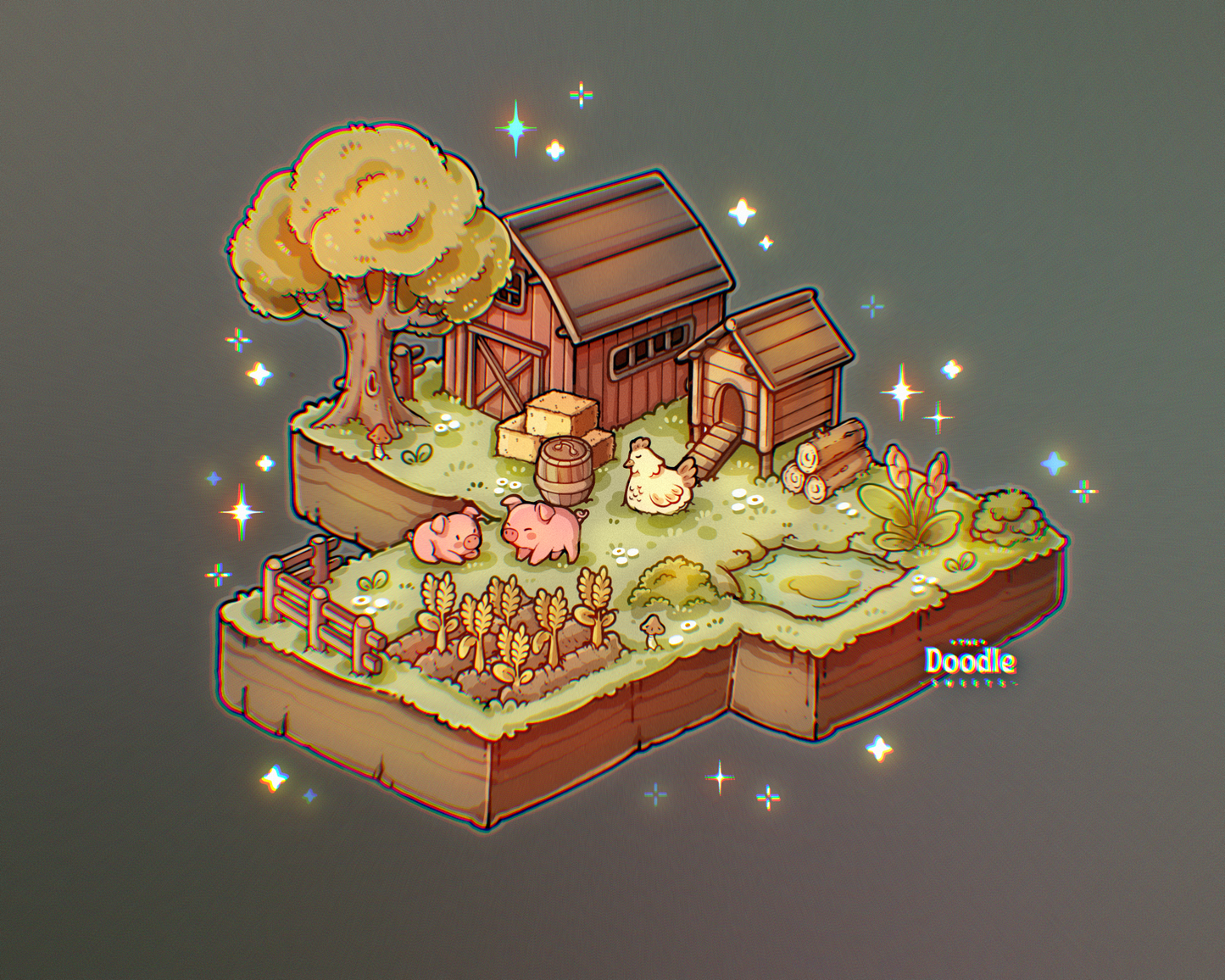 Isometric Farm Harvest Stamp Brushes for Procreate