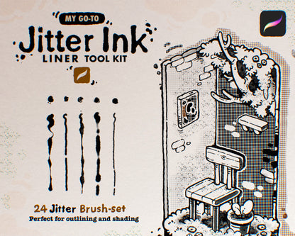 My Go-To Jitter Ink Liner Brushes for Procreate