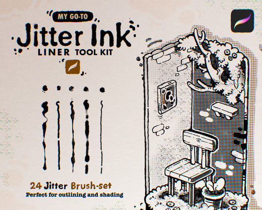 My Go-To Jitter Ink Liner Brushes for Procreate