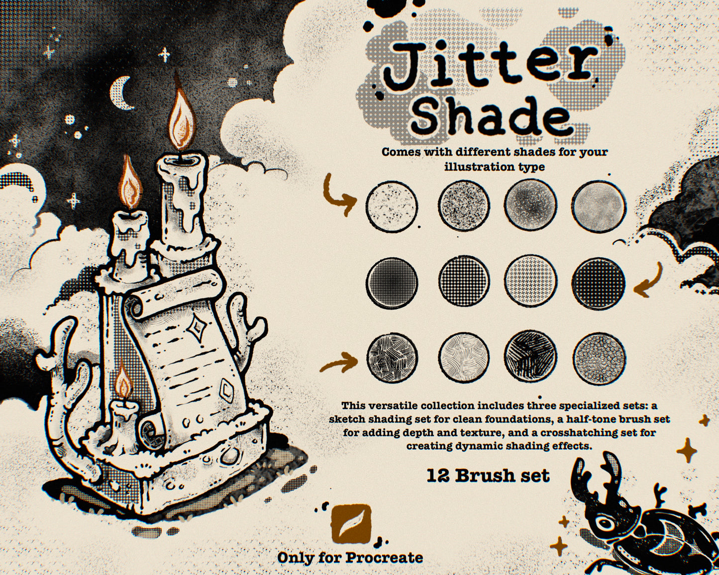 My Go-To Jitter Ink Liner Brushes for Procreate