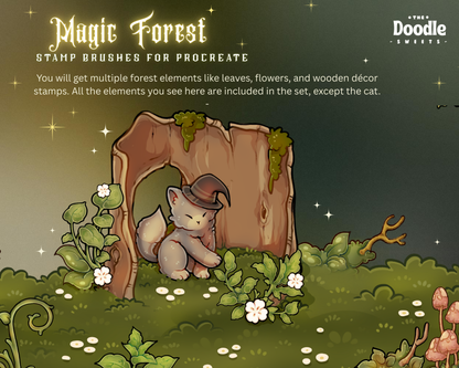 Magic Forest Stamp Brushes for Procreate - TheDoodleSweets