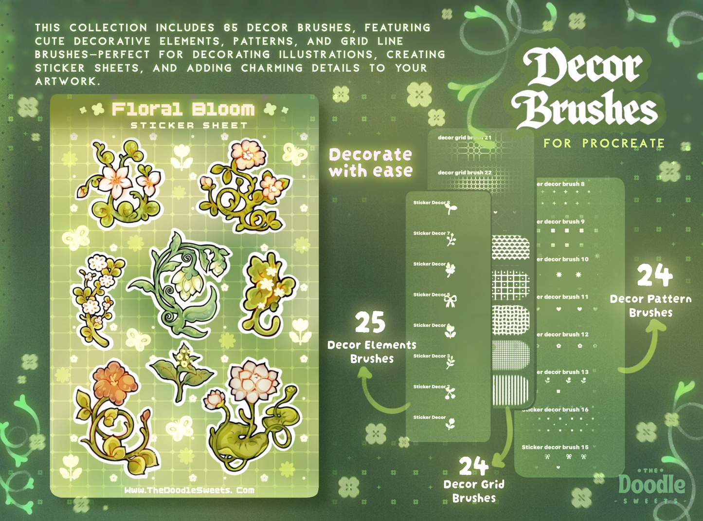 My Go-To Sticker Decor Pack Stamp Brushes for Procreate