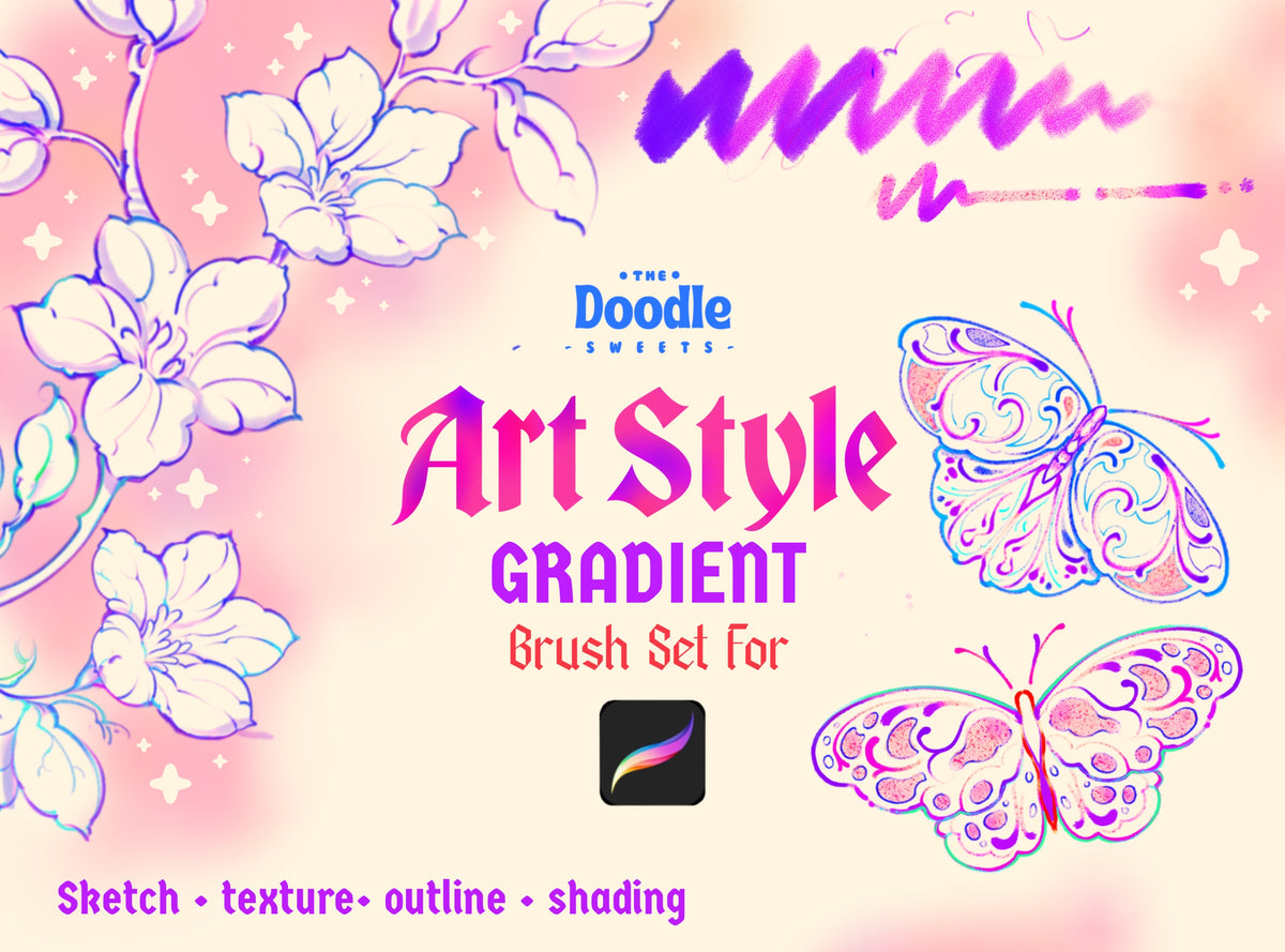 My Go To Art-style Gradient Outline Brush Set