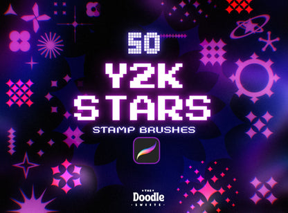Y2K Decor Star Stamp Brushes for Procreate