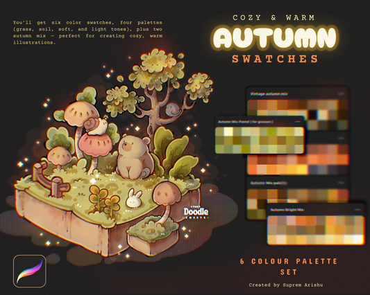 Cozy & Warm Autumn Swatches: 6 sets of Autumn Colour Pallets