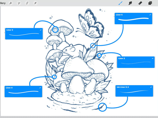 My Go-To Fine Liners Procreate Brushes