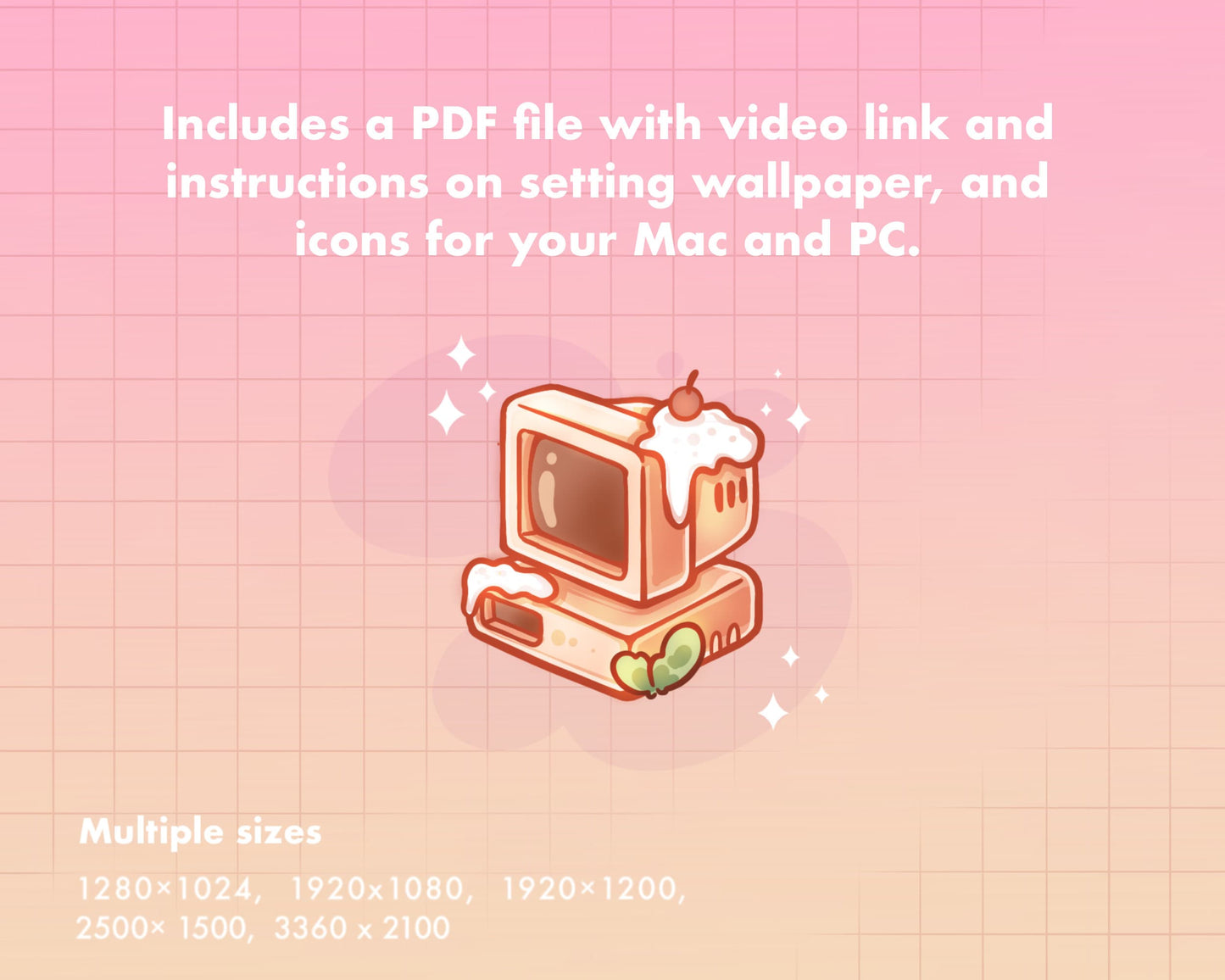 Doodle Sweets Desktop Folder Organizer Icon Set | Cute File Icons | Bakery Theme Desktop Folder Icons for Mac & PC | Wallpaper Organizer Set