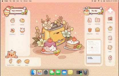 Doodle Sweets Desktop Folder Organizer Icon Set | Cute File Icons | Bakery Theme Desktop Folder Icons for Mac & PC | Wallpaper Organizer Set