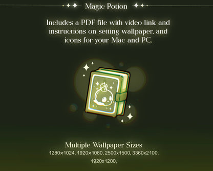 Magic Potion Desktop Background Wallpaper Organizer Set