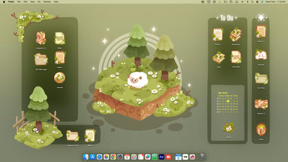 Magic Forest Desktop Theme Background Wallpaper Organizer Set