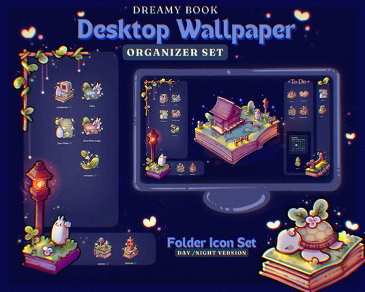 Dreamy Book Desktop Organizer both ( Night/ Day ) version