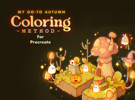 My Go-To Autumn Halloween Coloring Tutorial – Procreate Step-by-Step Guide + Video