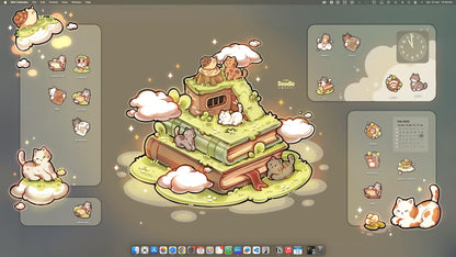Dreamy Cats Desktop  Wallpaper Organizer Set