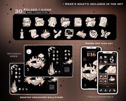 BLACK MAGIC Desktop Wallpaper Icon Set