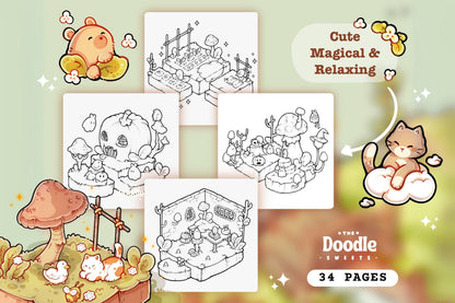 My Go-To Little Garden Coloring Pages for Isometric lovers | 34 Cozy & Comfy Isometric Printable Coloring Book Pages
