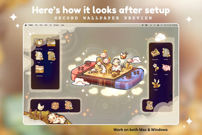 Cozy Farm Desktop Theme Background Wallpapers & Desktop Icon Set