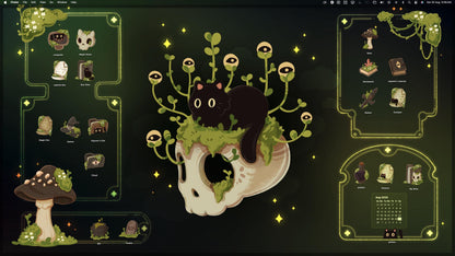 Cute Goth Cat Desktop Wallpaper & Icons Sets