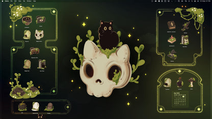 Cute Goth Cat Desktop Wallpaper & Icons Sets