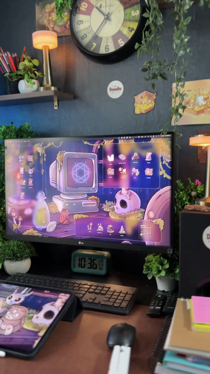 My Gothic Workspace Desktop Wallpaper & Icon Set