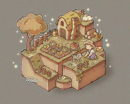Isometric Farm Harvest Stamp Brushes for Procreate